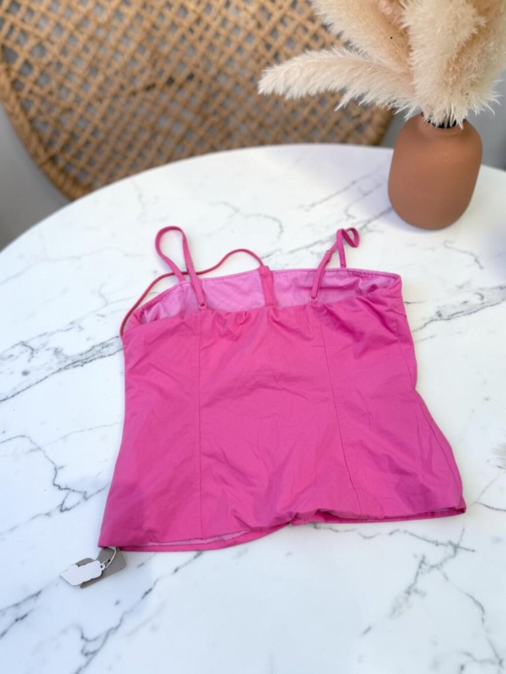 MISSGUIDED NWT Milkmaid Style Button Front Crop Cami Tank Top Size Large - Picture 7 of 8